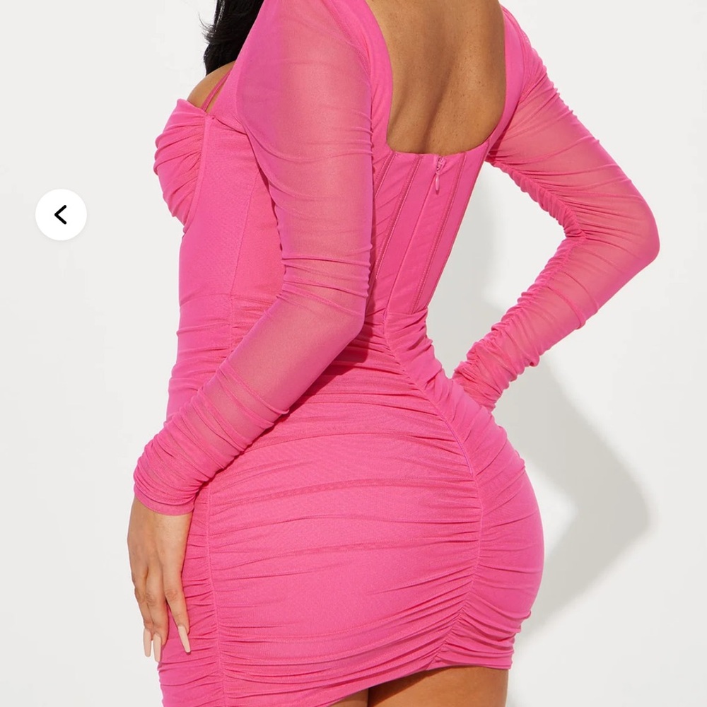 Fashion Nova Vibrant Pink Long Sleeve Dress - Picture 2 of 4